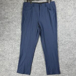 Quiksilver Pants 34x30 Blue Stretch Tech Woven‎ Slim Fit Zip Pockets Reflective